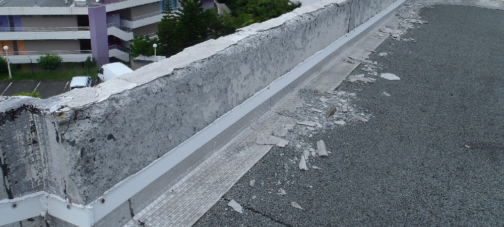 Un exemple de désagrégation prématurée du béton. Photo FCBTP
